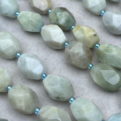 Vintage Aquamarine Irregular Faceted Chip Beads 11–12 mm | Medium Hole · Ocean Blue Tones · DIY Bracelets, Necklaces & Earrings