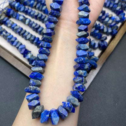 Natural Lapis Lazuli Irregular Faceted Chip Beads 11 mm | Medium Hole · Deep Blue with Golden Flecks · DIY Bracelets, Necklaces & Earrings