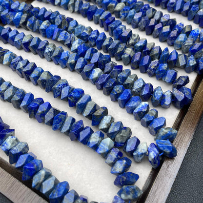 Natural Lapis Lazuli Irregular Faceted Chip Beads 11 mm | Medium Hole · Deep Blue with Golden Flecks · DIY Bracelets, Necklaces & Earrings