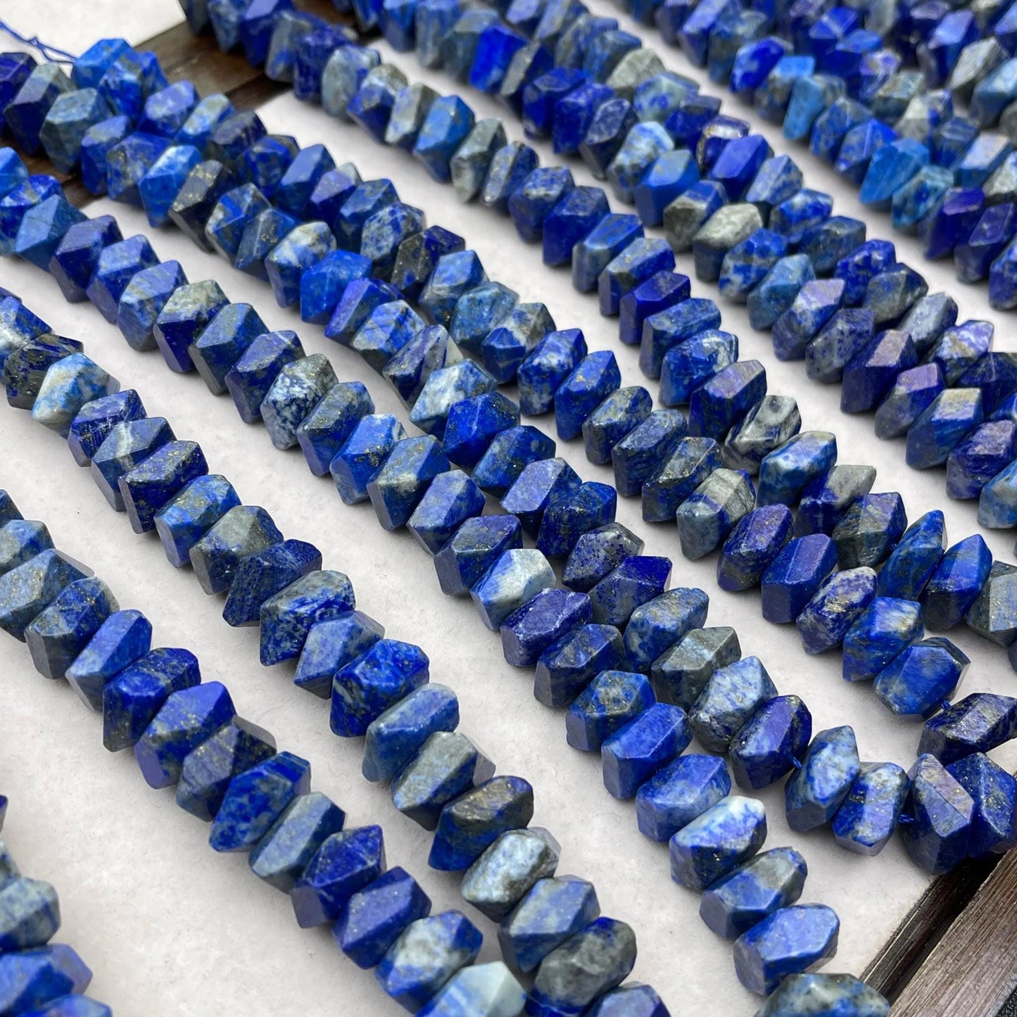Natural Lapis Lazuli Irregular Faceted Chip Beads 11 mm | Medium Hole · Deep Blue with Golden Flecks · DIY Bracelets, Necklaces & Earrings