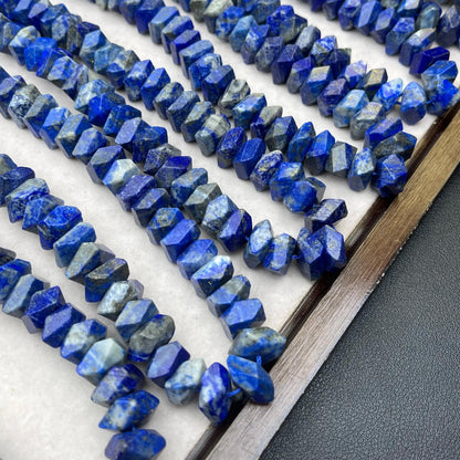 Natural Lapis Lazuli Irregular Faceted Chip Beads 11 mm | Medium Hole · Deep Blue with Golden Flecks · DIY Bracelets, Necklaces & Earrings