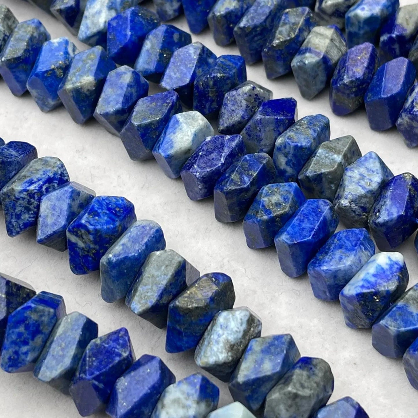 Natural Lapis Lazuli Irregular Faceted Chip Beads 11 mm | Medium Hole · Deep Blue with Golden Flecks · DIY Bracelets, Necklaces & Earrings
