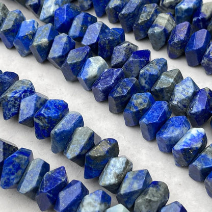 Natural Lapis Lazuli Irregular Faceted Chip Beads 11 mm | Medium Hole · Deep Blue with Golden Flecks · DIY Bracelets, Necklaces & Earrings
