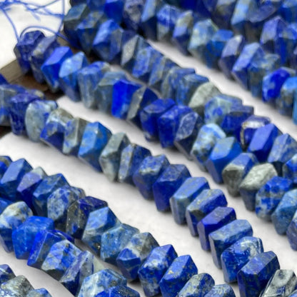 Natural Lapis Lazuli Irregular Faceted Chip Beads 11 mm | Medium Hole · Deep Blue with Golden Flecks · DIY Bracelets, Necklaces & Earrings