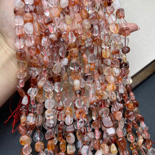 Natural Quartz Irregular Chip Beads 8–9mm · Medium Hole · Multicolor Inclusions | DIY Bracelets, Necklaces & Earrings