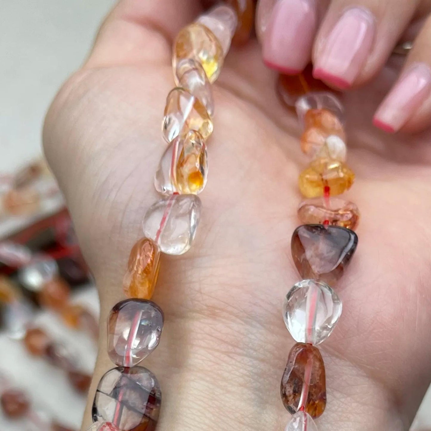 Natural Quartz Irregular Chip Beads 8–9mm · Medium Hole · Multicolor Inclusions | DIY Bracelets, Necklaces & Earrings