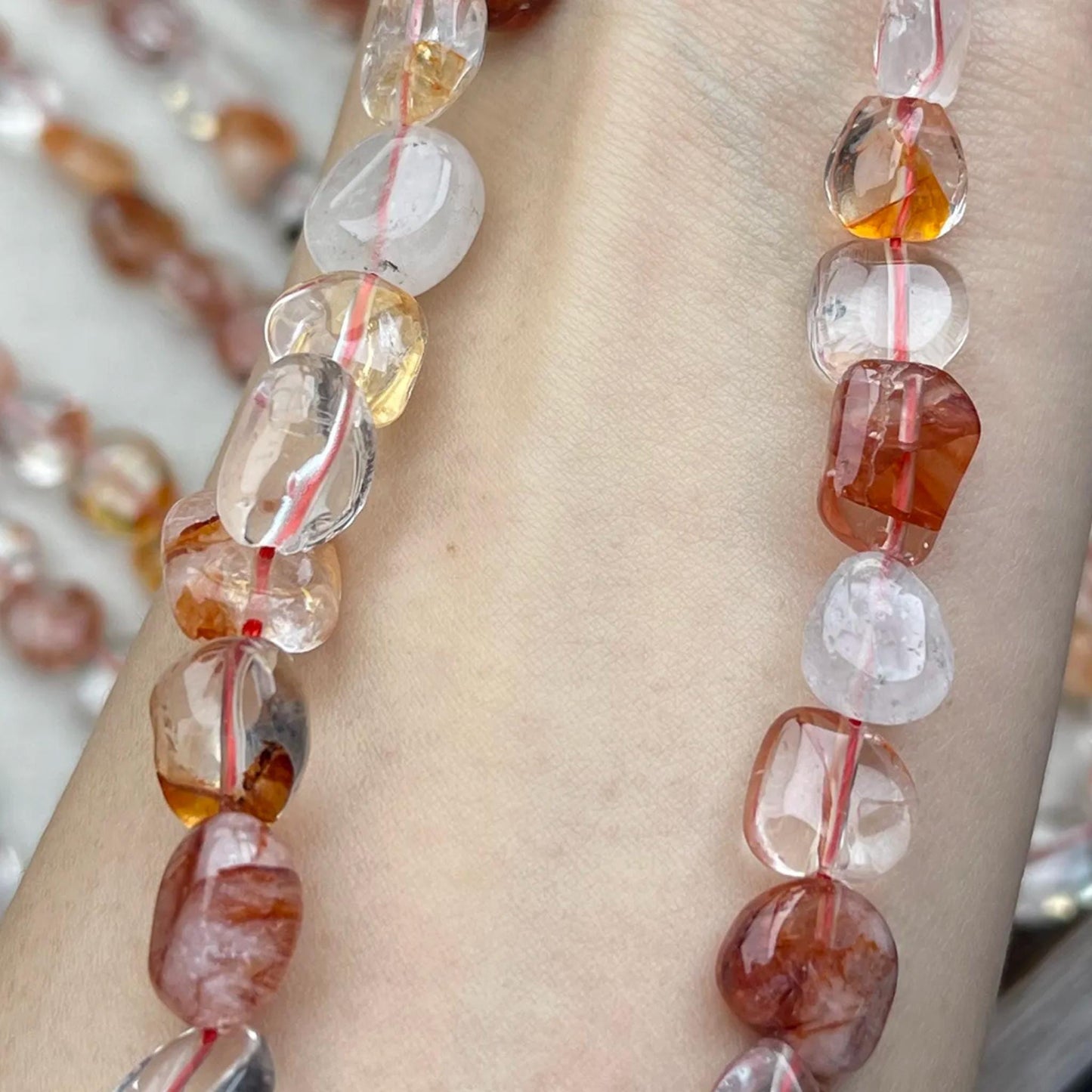 Natural Quartz Irregular Chip Beads 8–9mm · Medium Hole · Multicolor Inclusions | DIY Bracelets, Necklaces & Earrings