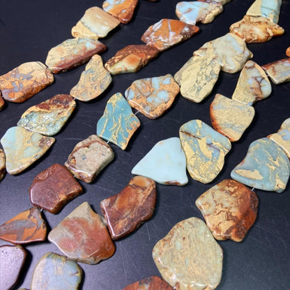 Natural Untreated Shoushan Stone Large Irregular Slab Beads 20–30 mm | Oversized Gemstone Chip Strand 38 cm · DIY Bracelet & Necklace Jewelry Making