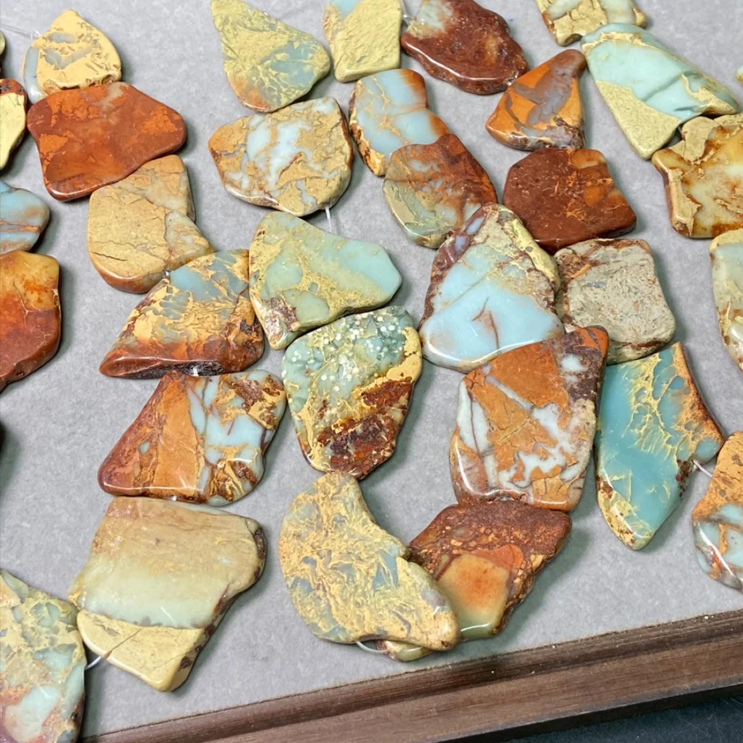 Natural Untreated Shoushan Stone Large Irregular Slab Beads 20–30 mm | Oversized Gemstone Chip Strand 38 cm · DIY Bracelet & Necklace Jewelry Making