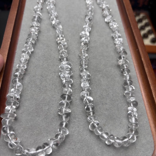 Natürliche Bergkristall Nugget Perlenstränge für DIY Schmuck, unregelmäßige Trommelperlen, transparent, mittig gebohrt, ca. 39cm