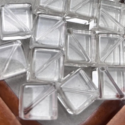 Natürliche Quarz Würfelperlen aus Brasilien – Klarer und Rauchquarz, quadratisch gebohrt, für DIY Schmuck & Halsketten, ca. 10 mm