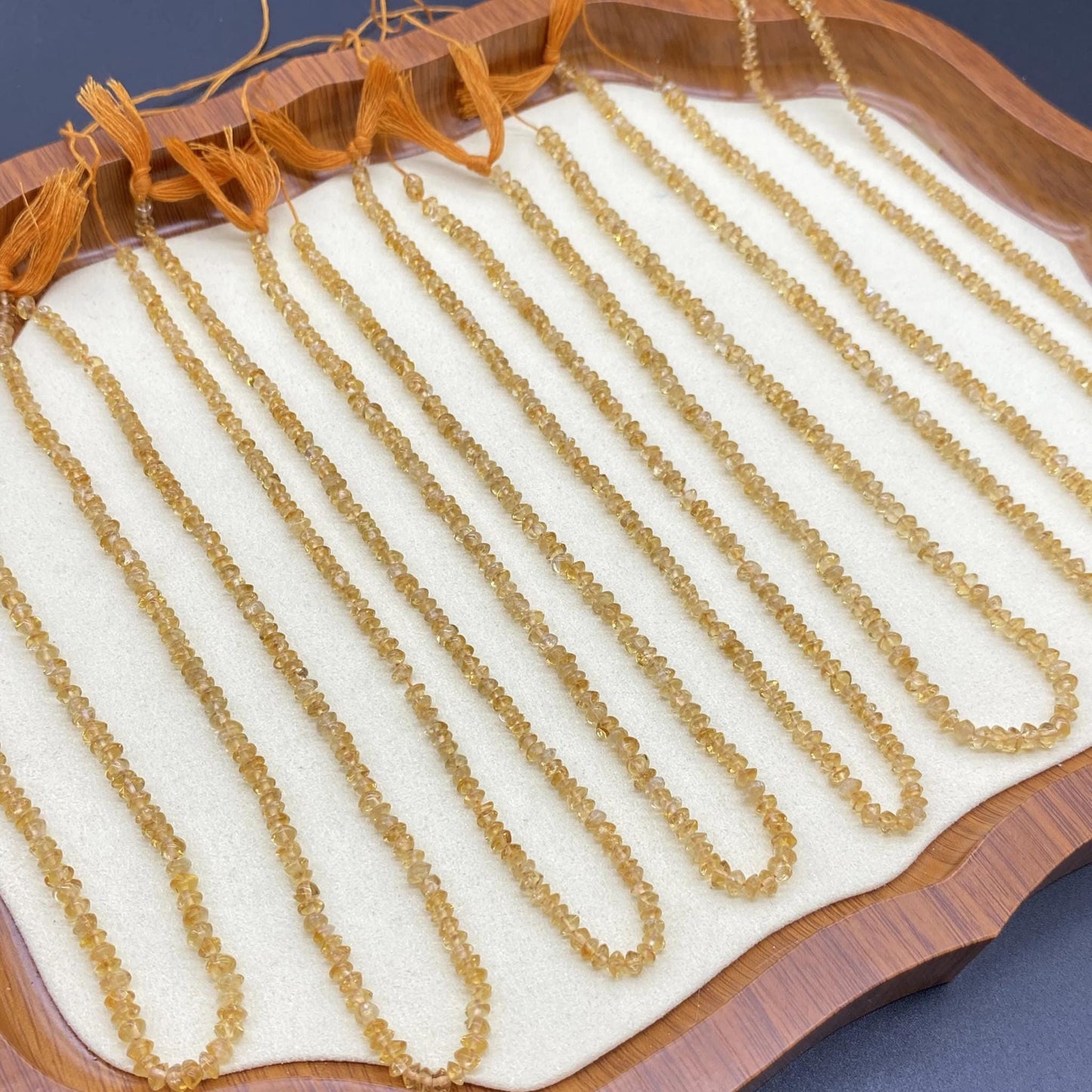 Natürliche Citrin Rondelle Perlen – Transparente gelbe Quarz Abstandshalter für DIY-Schmuck, feine Disc Beads, ca. 3mm, 38cm Strang