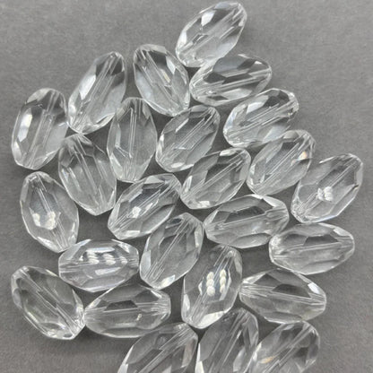 Große facettierte Bergkristall Ovalperle – Einzelstück als Anhänger oder Top-Bead für DIY-Schmuck, Boho-Designs & Kettenprojekte