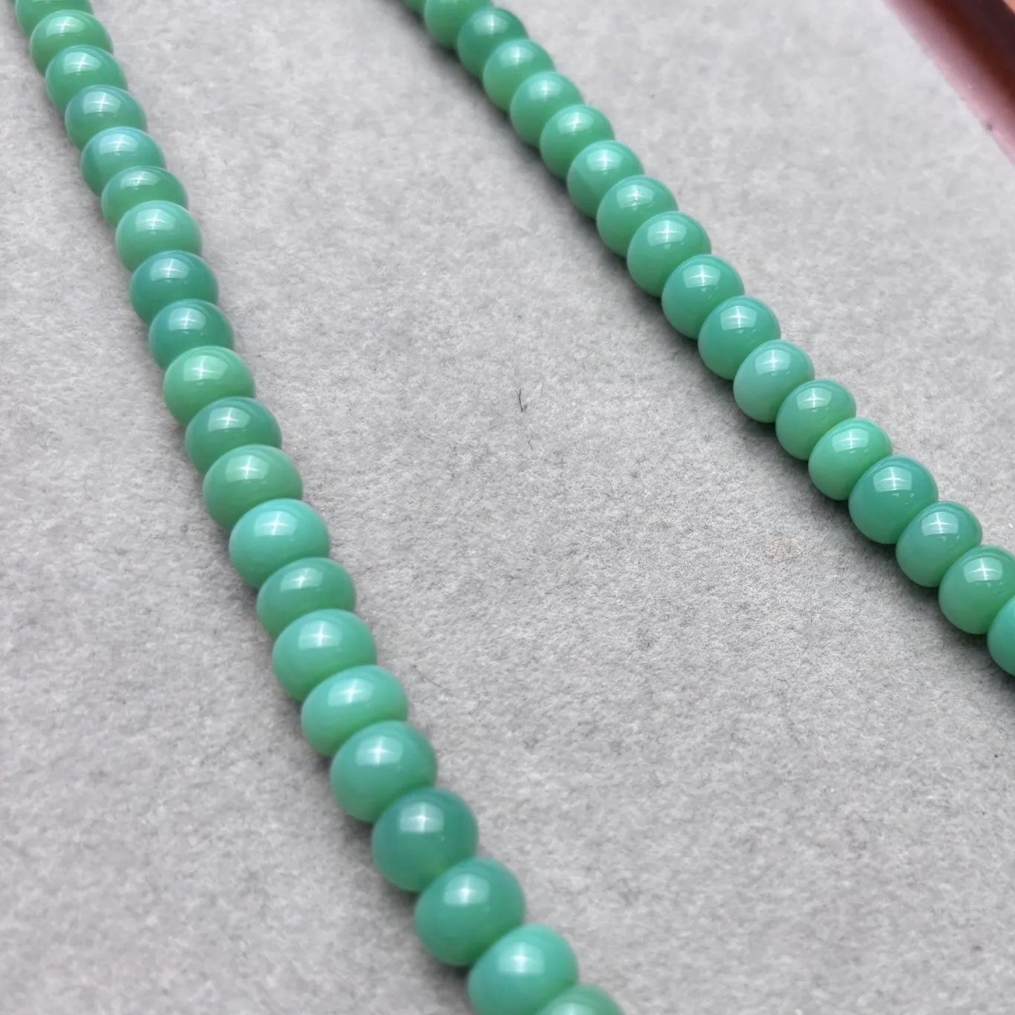 Natürliche grüne Chrysopras Rondelle Perlen, glatte Rad Spacer Edelsteinperlen Strang für DIY Schmuckherstellung Halskette Armband