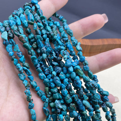 Natürliche Türkis Splitterperlen Strang – Unregelmäßige Nugget Edelsteinperlen für Schmuckherstellung, Heilsteine, Boho DIY Armband Kette