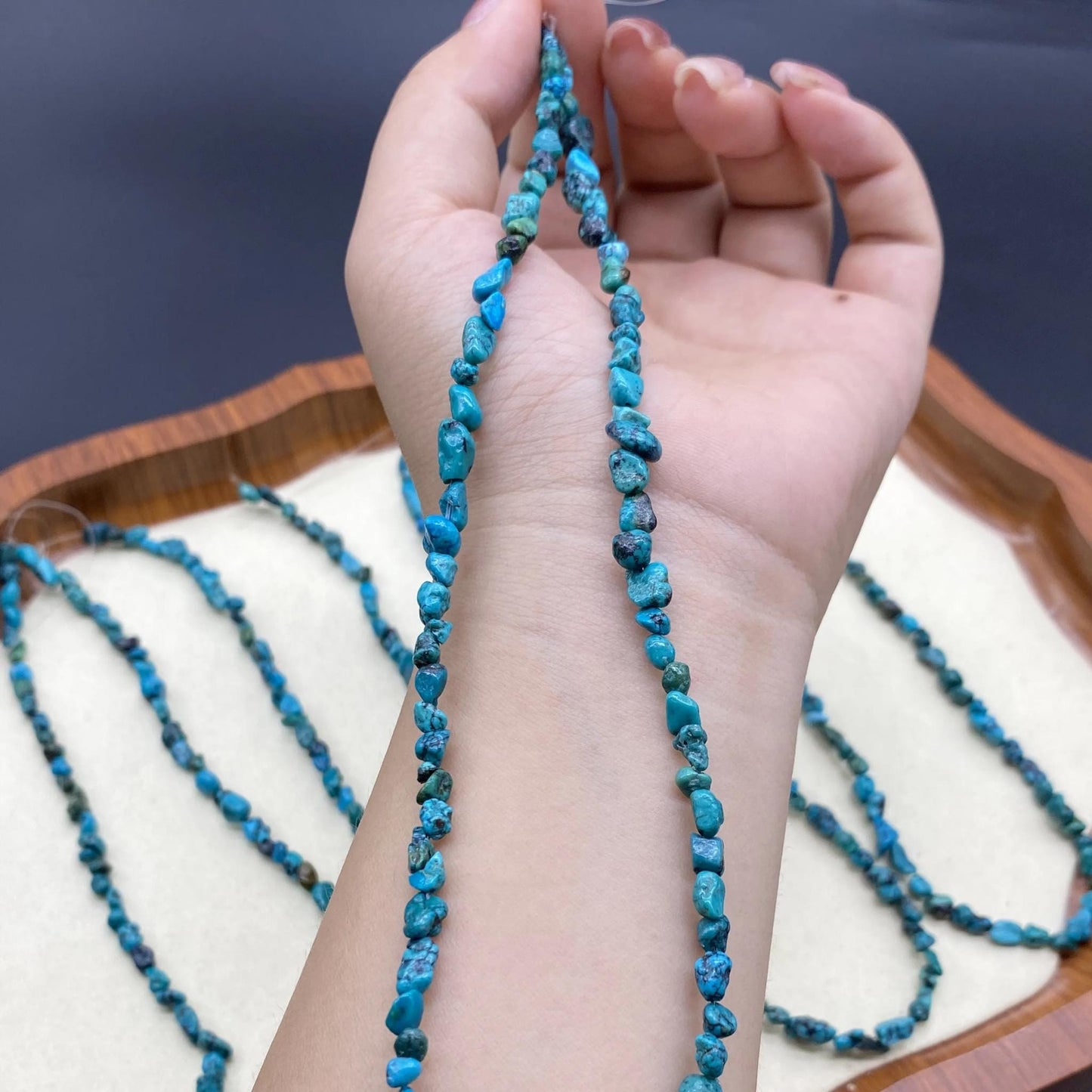 Natürliche Türkis Splitterperlen Strang – Unregelmäßige Nugget Edelsteinperlen für Schmuckherstellung, Heilsteine, Boho DIY Armband Kette