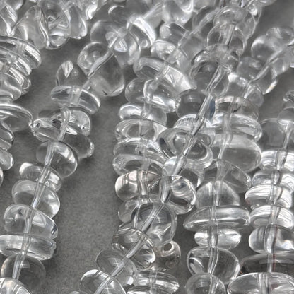 Natürlicher Bergkristall Nugget Perlen für DIY Schmuck, handpolierte Kristallchips, große unregelmäßige Edelstein Strang 38cm