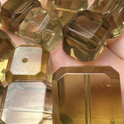 Facettierte Citrin Würfelperlen für DIY Schmuck, natürliche gelbe Quarz Edelsteinperlen, Brasilien Kristallwürfel für Armband Kette