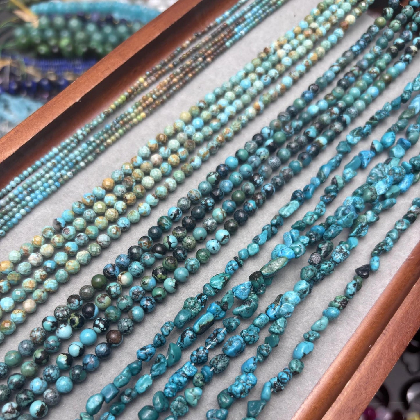 Natürliche Türkis Perlen für DIY Schmuck, Gemischte Formen, Polierte Edelsteine für Armbänder, Halsketten und Ohrringe – Strang ca. 38cm
