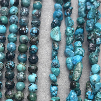 Natürliche Türkis Perlen für DIY Schmuck, Gemischte Formen, Polierte Edelsteine für Armbänder, Halsketten und Ohrringe – Strang ca. 38cm
