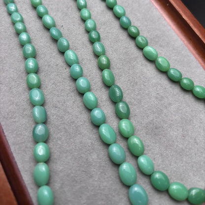 Natürliche grüne Aventurin Oval Cabochon Perlen – Polierte Edelsteinperlen für DIY Schmuckherstellung Kette Armband Strang ca. 40cm