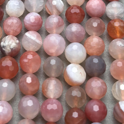 Natürliche Sonnenstein Facettierte Rundperlen Strang, Funkelnde Orange Edelsteinperlen, Heilsteine DIY Schmuckzubehör für Armbänder Ketten