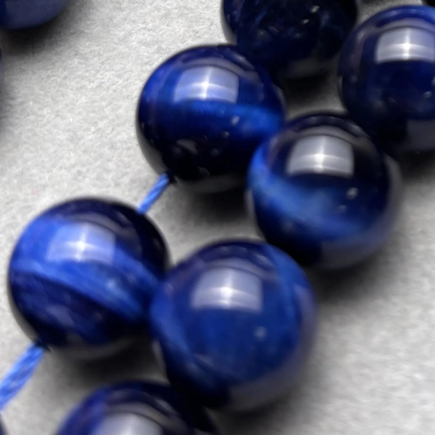 Natürliche Blaue Tigerauge Perlen Strang, Glatte Runde Edelsteinperlen, Heilsteine für DIY Schmuck, Armband und Halskette Basteln