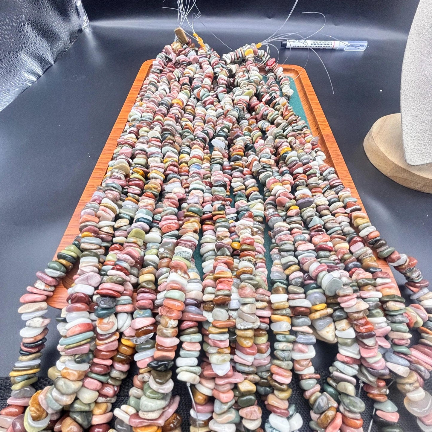 Natürliche Alxa Achat Perlen, bunte freie Scheiben Nuggets, seitlich gebohrte Chips, glatt polierte Edelsteine, DIY Schmuckherstellung