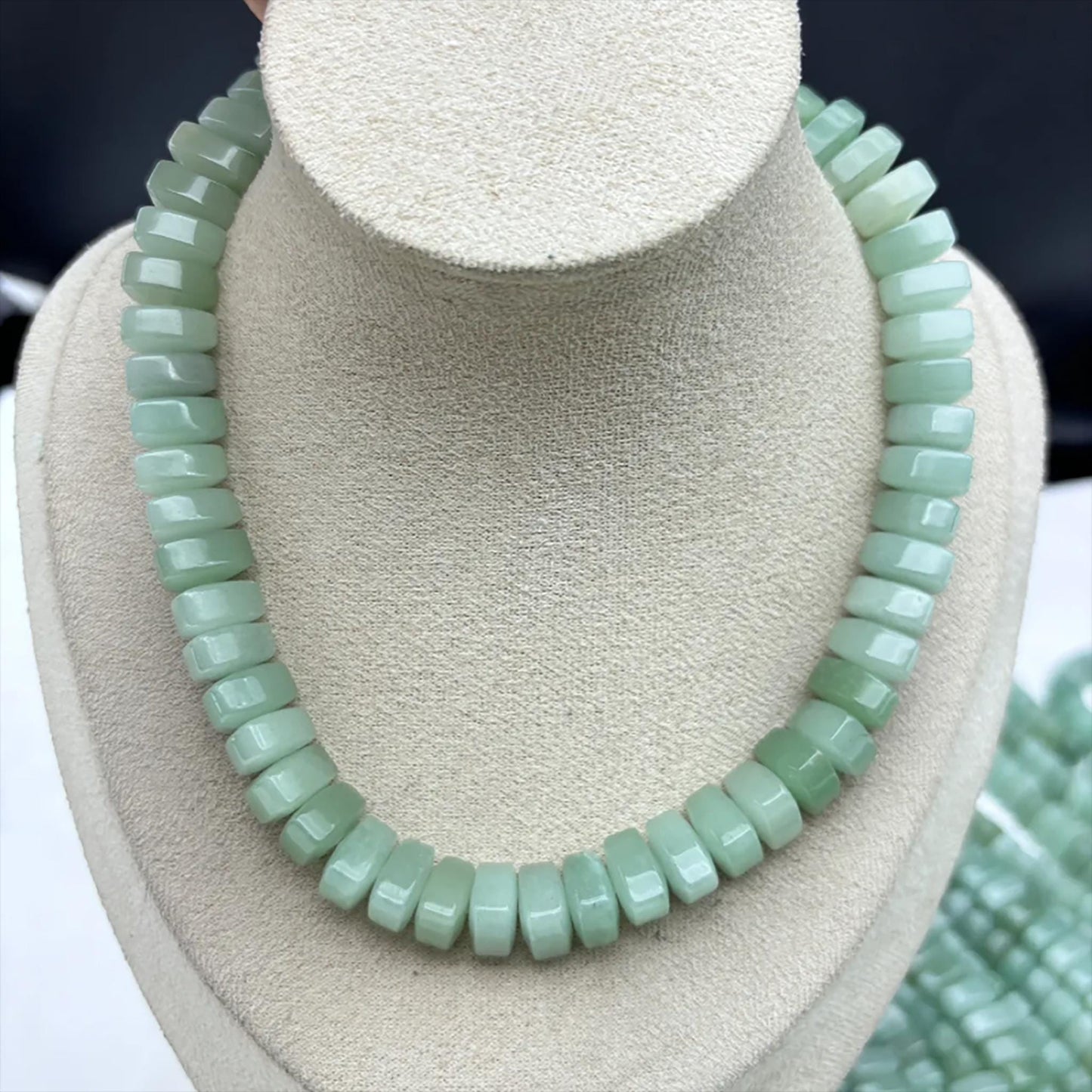 Grüne Aventurin Spacer Beads – Natürliche runde Scheibenperlen für Schmuckherstellung – Glatt poliert, DIY Halbedelstein