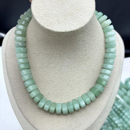 Grüne Aventurin Spacer Beads – Natürliche runde Scheibenperlen für Schmuckherstellung – Glatt poliert, DIY Halbedelstein