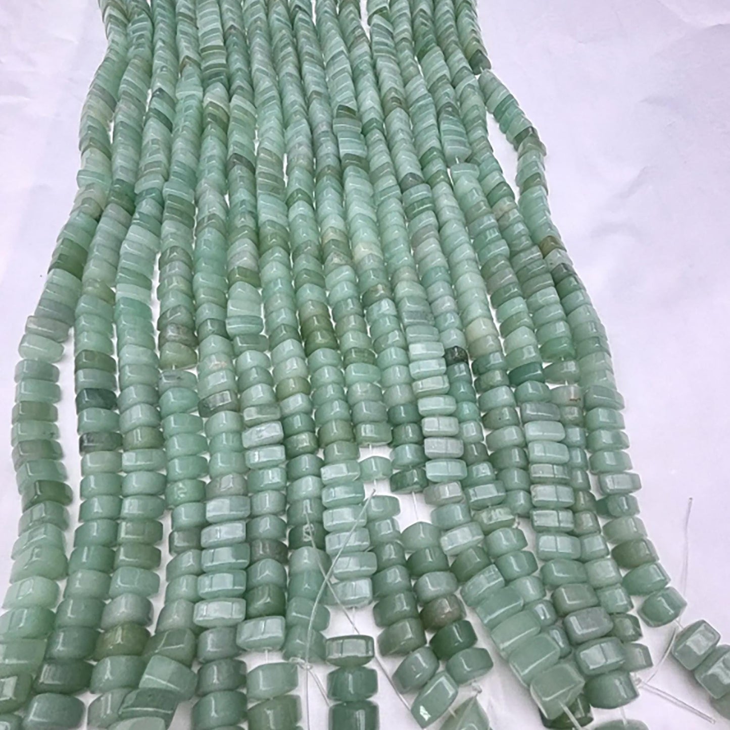 Grüne Aventurin Spacer Beads – Natürliche runde Scheibenperlen für Schmuckherstellung – Glatt poliert, DIY Halbedelstein