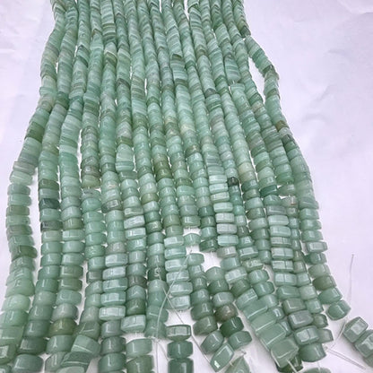 Grüne Aventurin Spacer Beads – Natürliche runde Scheibenperlen für Schmuckherstellung – Glatt poliert, DIY Halbedelstein