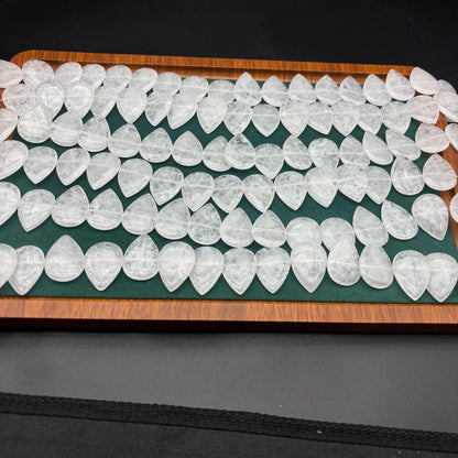 Weißer Bergkristall Tropfenperlen Strang, natürliche Herz Tropfen Schmucksteine poliert, große Quarzperlen für DIY Schmuckherstellung