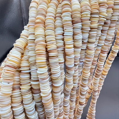 Natürliche Muschel Heishi Perlen, flache Scheiben Spacer, ultra dünne Boho Beads für DIY Schmuckherstellung, Strand Stil Perlenset