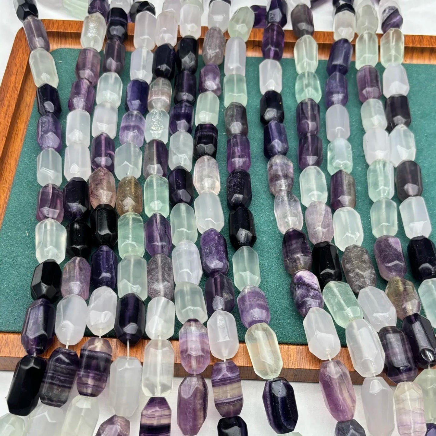 Natürliche gemischte Edelstein Röhrenperlen, polierte Kristall Nuggets für DIY Schmuckherstellung, bunte Heilsteine Strang 38cm gebohrt