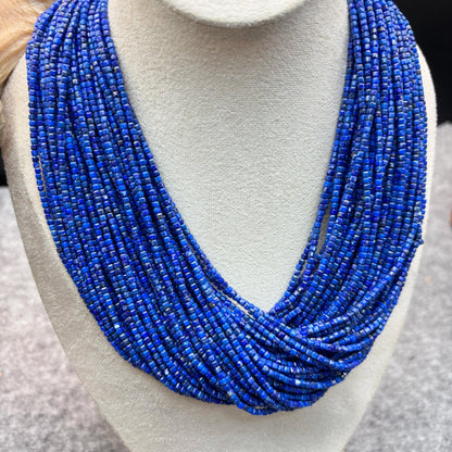 Natürliche Lapislazuli Mikroperlen, 2.2 mm runde polierte Edelsteinperlen mit Mittelbohrung für zarten DIY Schmuck