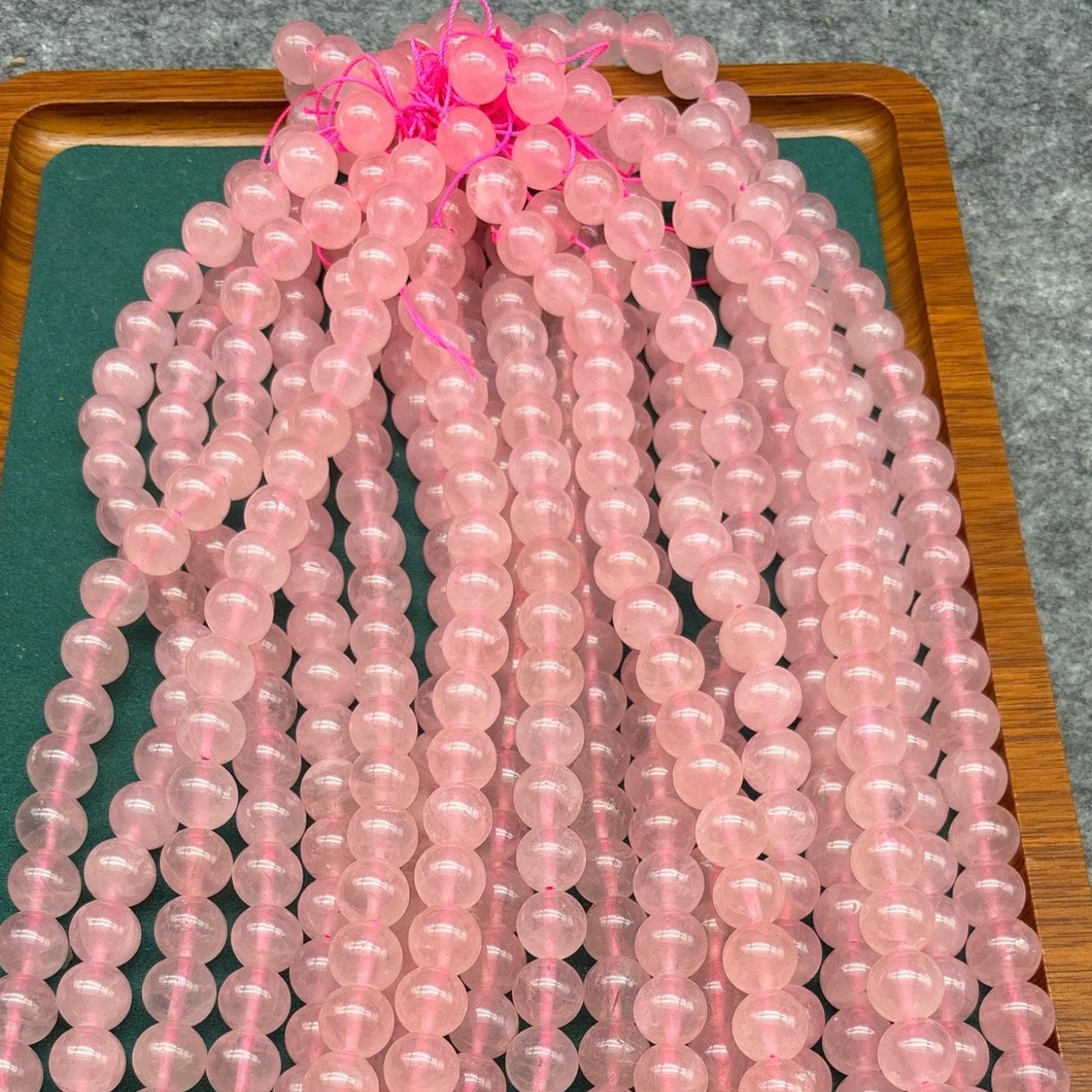 Sanfte rosa Rosenquarz Perlen für DIY-Schmuck – Runde Edelsteinperlen poliert, ideal für Armbänder, Halsketten, romantische Designs