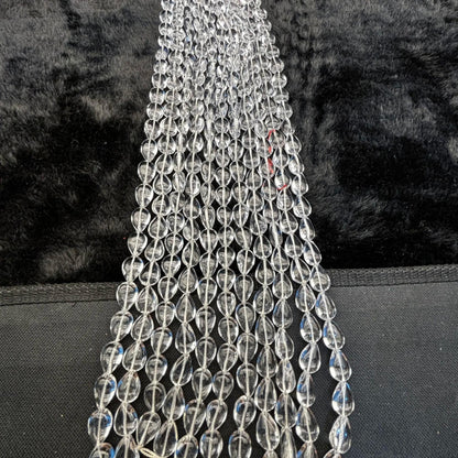 Natürliche klare Quarz-Tropfenperlen – Polierte Kristallperlen für DIY-Schmuck, Ohrringe, Ketten & Armbänder, Tropfenform ca. 11×16mm
