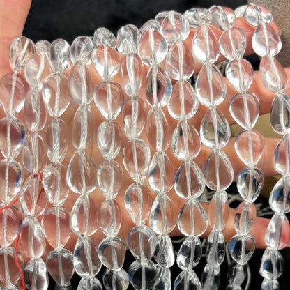 Natürliche klare Quarz-Tropfenperlen – Polierte Kristallperlen für DIY-Schmuck, Ohrringe, Ketten & Armbänder, Tropfenform ca. 11×16mm