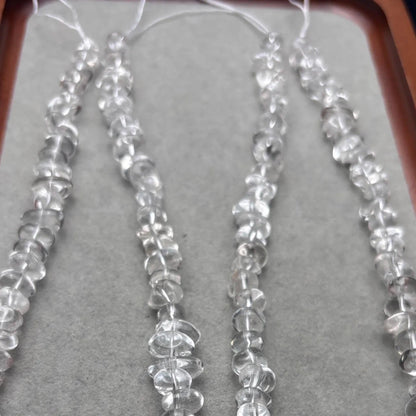 Natürliche klare Bergkristall Splitterperlen, polierte Freeform Nuggets mit Mittelbohrung, Edelstein Strang für DIY Schmuckherstellung