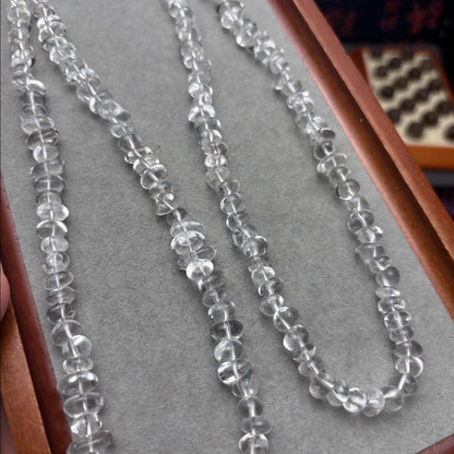 Natürliche klare Bergkristall Splitterperlen, polierte Freeform Nuggets mit Mittelbohrung, Edelstein Strang für DIY Schmuckherstellung