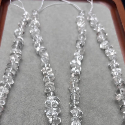 Natürliche klare Bergkristall Splitterperlen, polierte Freeform Nuggets mit Mittelbohrung, Edelstein Strang für DIY Schmuckherstellung