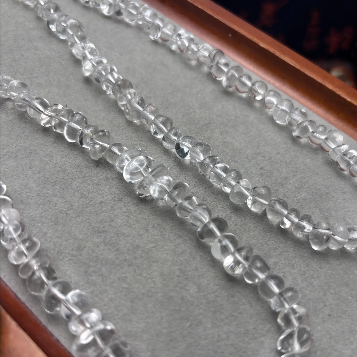 Natürliche klare Bergkristall Splitterperlen, polierte Freeform Nuggets mit Mittelbohrung, Edelstein Strang für DIY Schmuckherstellung