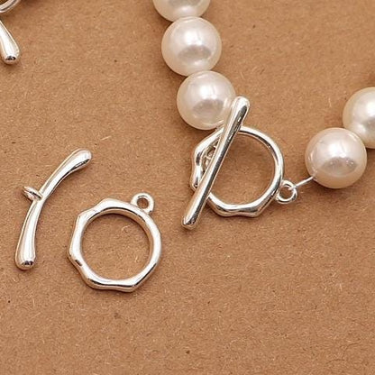 S925 Silber Knebelverschluss Set, Schmuckverschluss für DIY Schmuckherstellung, Armband und Halskette Zubehör, Geschenk für Bastler