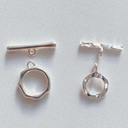 S925 Silber Knebelverschluss Set, Schmuckverschluss für DIY Schmuckherstellung, Armband und Halskette Zubehör, Geschenk für Bastler