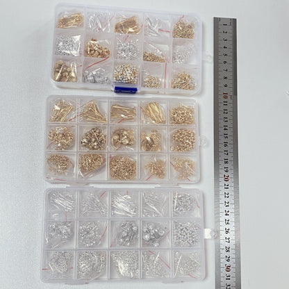 DIY Schmuckzubehör Set mit Metallteilen, Schmuckherstellung Bastelset für Armband Halskette Ohrringe, Geschenk für Anfänger Bastler