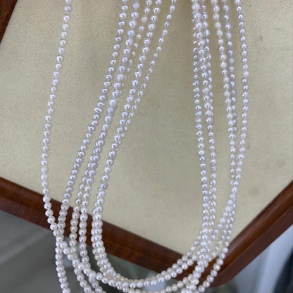 Natürliche kleine Süßwasserperlen, weiße unregelmäßige Perlenstränge mit seitlicher Bohrung, DIY Schmuckherstellung, zarte Mini Nuggets