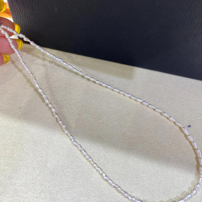 Kleine weiße Barock Süßwasserperlen, unregelmäßige Perlenstränge zum Basteln, seitlich gebohrt, DIY Schmuckzubehör, Mini Naturperlen