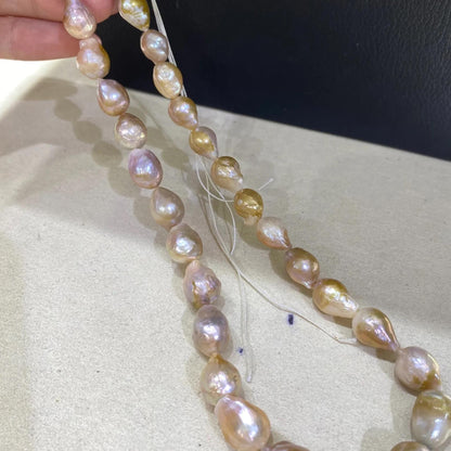 Natürliche barocke Süßwasserperlen, unregelmäßige Nugget Perlenstränge, DIY Schmuckherstellung, multicolor Perlen, große Beads, Boho Design