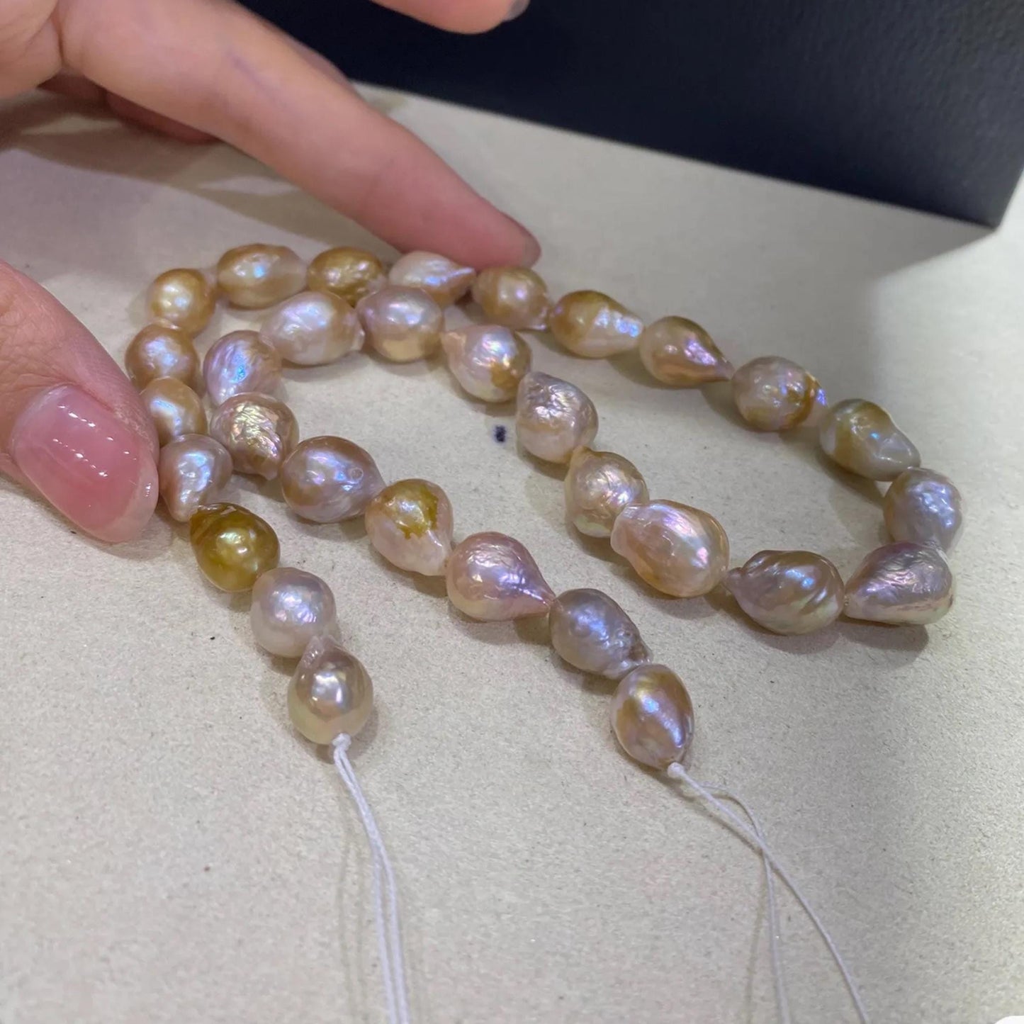 Natürliche barocke Süßwasserperlen, unregelmäßige Nugget Perlenstränge, DIY Schmuckherstellung, multicolor Perlen, große Beads, Boho Design